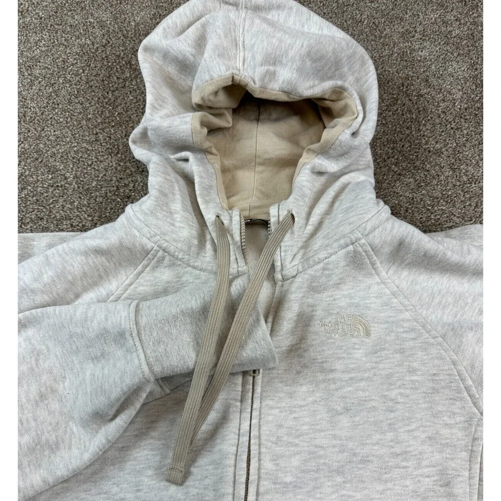 The North Face Full Zip Lightweight Sweater Women's Size Large Gray / Tan Mix‎